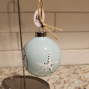 Shard Coastal Blue Seashell Ornament NWT